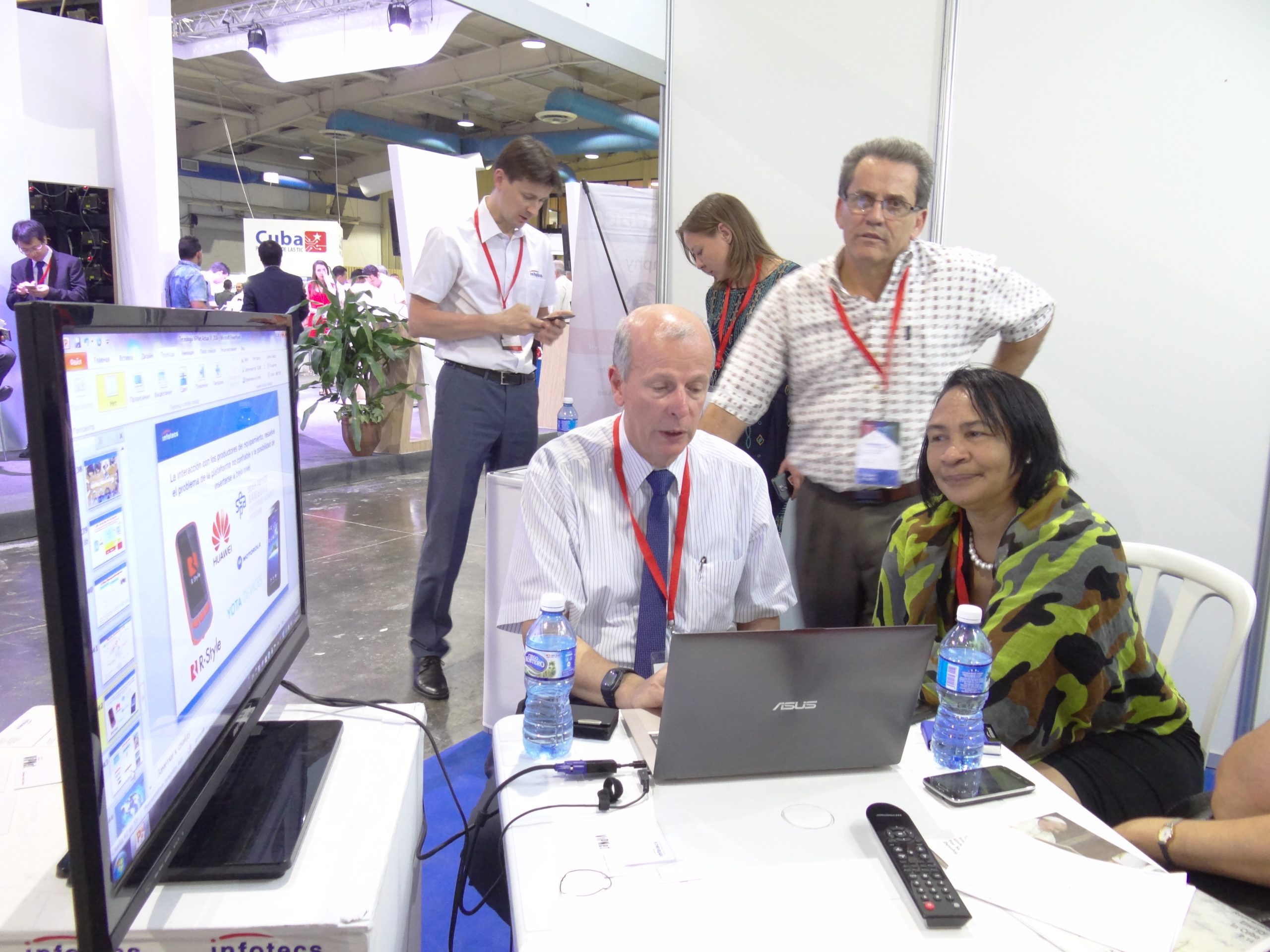 2016 Miriam Nicado, member of the State Council of Cuba and then-Rector of the Cuban University of Computer Science, accompanied by a Russian INTEREVM representative